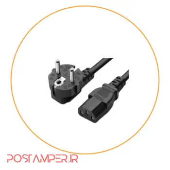 کابل برق سه پین مناسب برای مانیتور، منبع تغذیه،کیس کامپیوتر،هیتر و ...