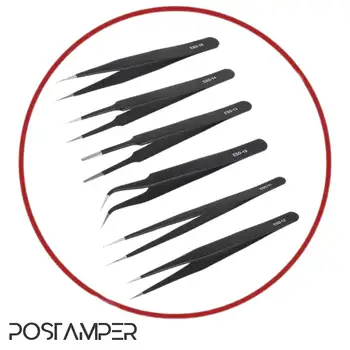 پک 6 عددی انواع مدل های پنس (سر کج،سر صاف) آنتی استاتیک